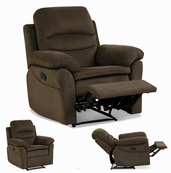 Recliner Armchair with Reclining Function and Adjustable Leg Rest-Brown