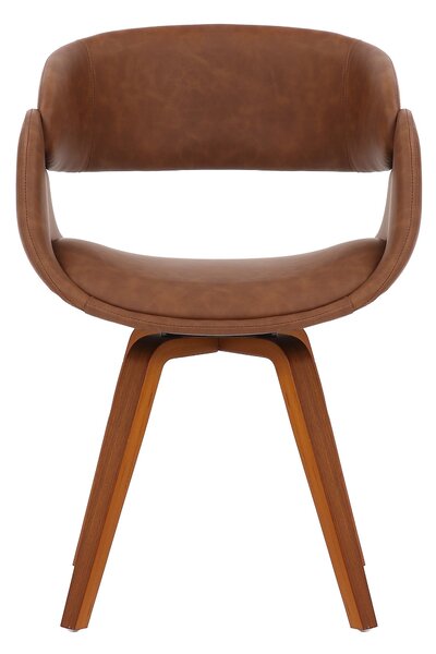 Torcello Dining Chair, Faux Leather Brown