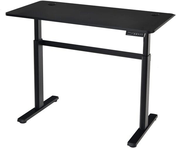 Ergonomic Computer Table and Workstation With USB Charging Port-Black