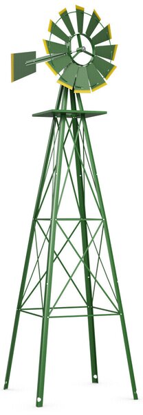8FT Metal Windmill as Weather Vane and Decoration for Outdoor-Green