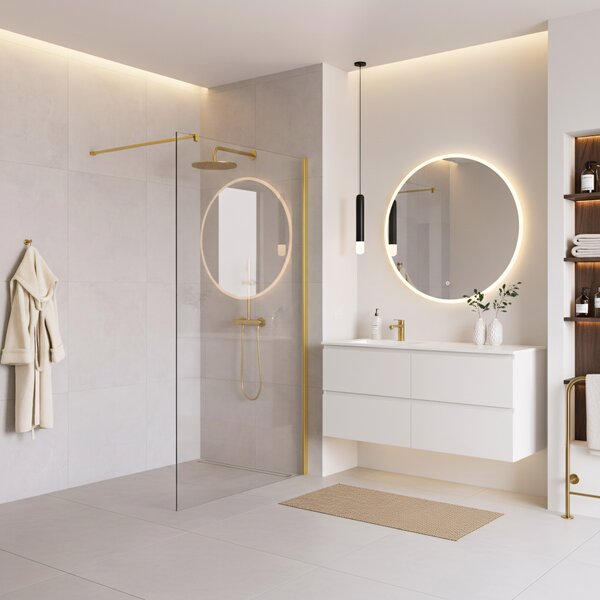 Shower screen Rea Flexi Transparent / Gold 70