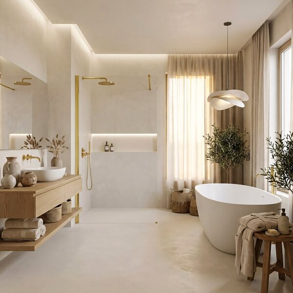 Shower screen Rea Flexi Transparent / Gold 130