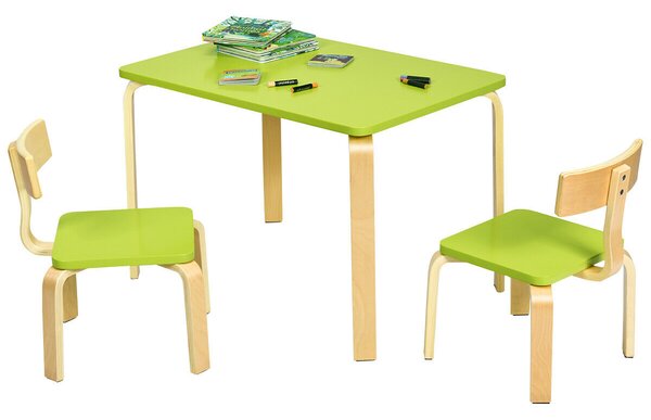 3-Piece Children's Table and Chair Set-Green