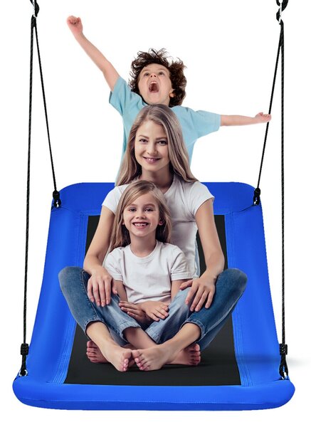 Large Nest Swing with Adjustable Hanging Ropes for Backyard-Blue