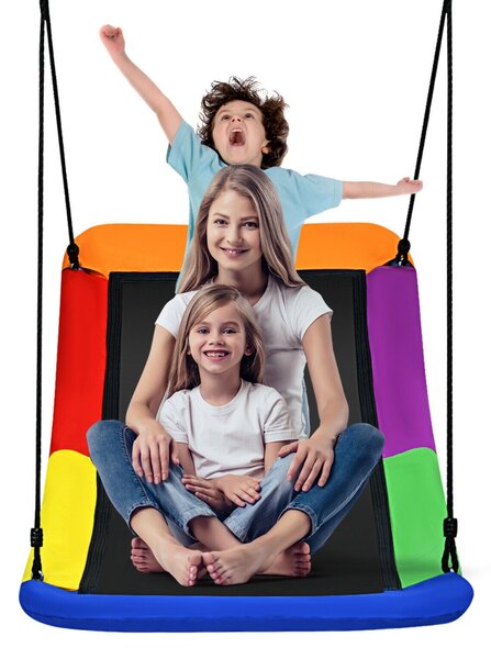 Large Nest Swing with Adjustable Hanging Ropes for Backyard-Multicolor