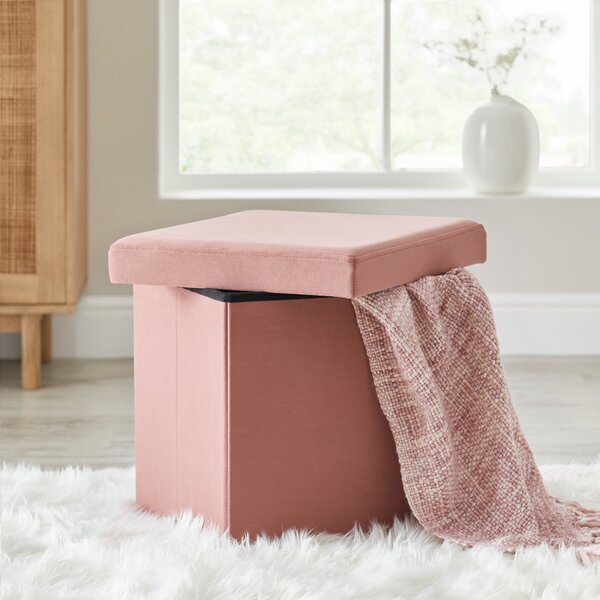 Matilda Eco Velvet Foldable Storage Cube Rose (Pink)