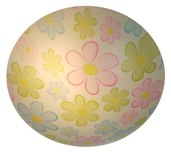 Round Colourful Flowers children’s ceiling light