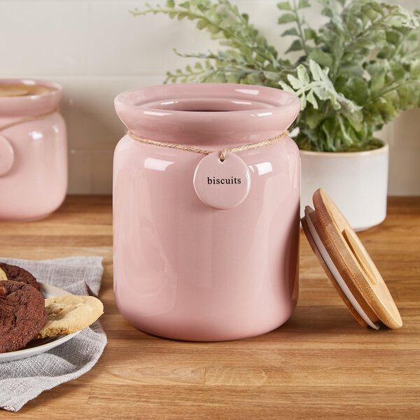 Blush Hang Tag Biscuit Canister Blush
