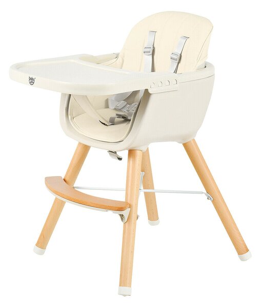 3 in 1 Adjustable and Detachable Infant High Chair-Beige