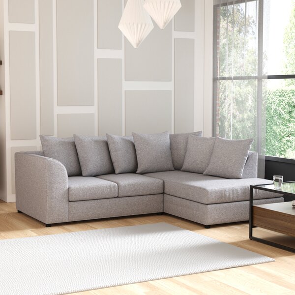 Blake Soft Texture Fabric Corner Sofa Grey