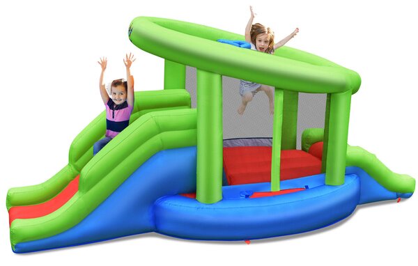 Inflatable Bouncy Castle with 2 Slides and a Basketball Hoop