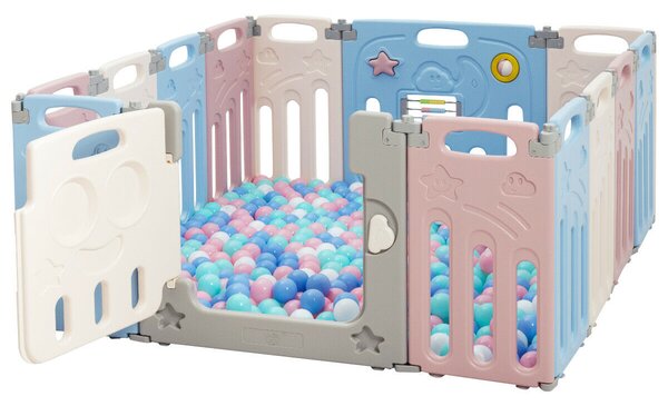 14 Panel Foldable Baby Playpen-Colorful