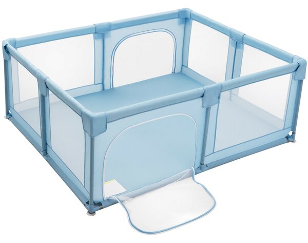 Baby Playpen Portable Activity Centre with Gate-Blue
