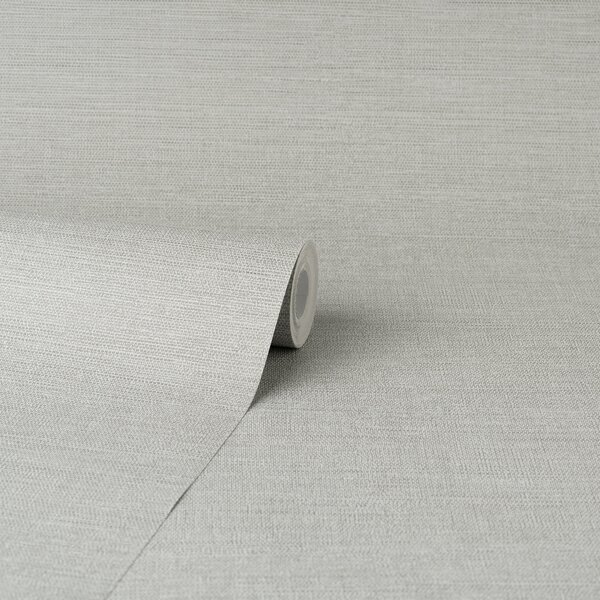 Grasscloth Plain Grey Wallpaper Grey
