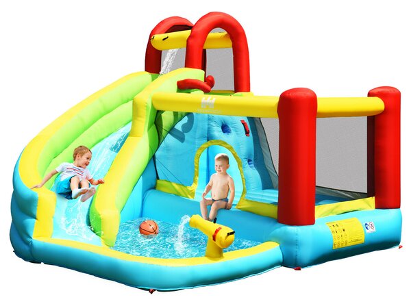 Inflatable Bouncy Water Castle with Slide and Water Gun