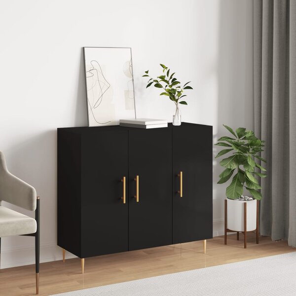 Sideboard Black 90x34x80 cm Engineered Wood