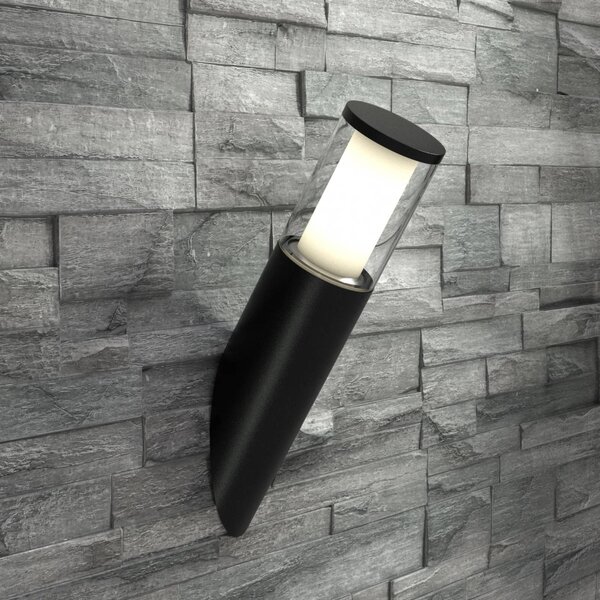 Carlo LED wall light, torch shape, black, CCT