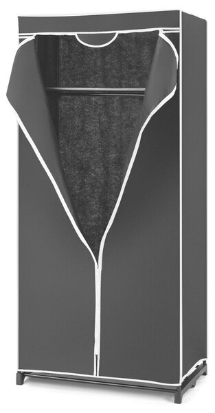 Double Canvas Wardrobe with Dust-proof Cover-Black