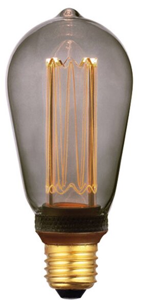 Rustic LED bulb E27 5 W 1,800 K 3-step dim, smoky