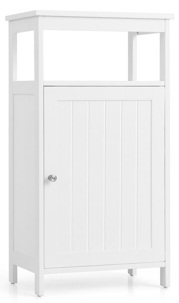 Costway Bathroom Floor Cabinet with Single Door and Adjustable Shelf