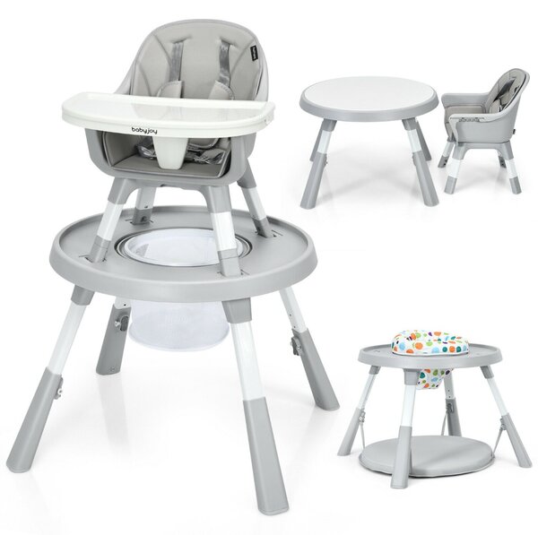6-in-1 Baby Highchair with Double Tray and Storage