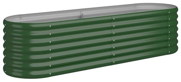 Garden Raised Bed Powder-coated Steel 152x40x36 cm Green