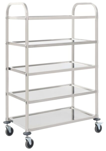 5-Tier Kitchen Trolley 107x55x147 cm Stainless Steel