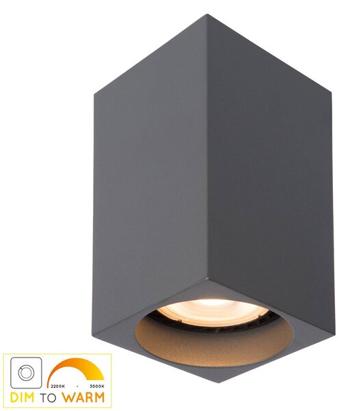 Delto LED ceiling light dim to warm, angular, grey