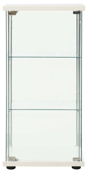 Storage Cabinet Tempered Glass White