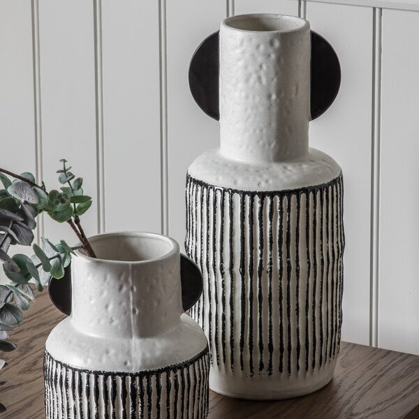 Throwley Vase Large Black/white