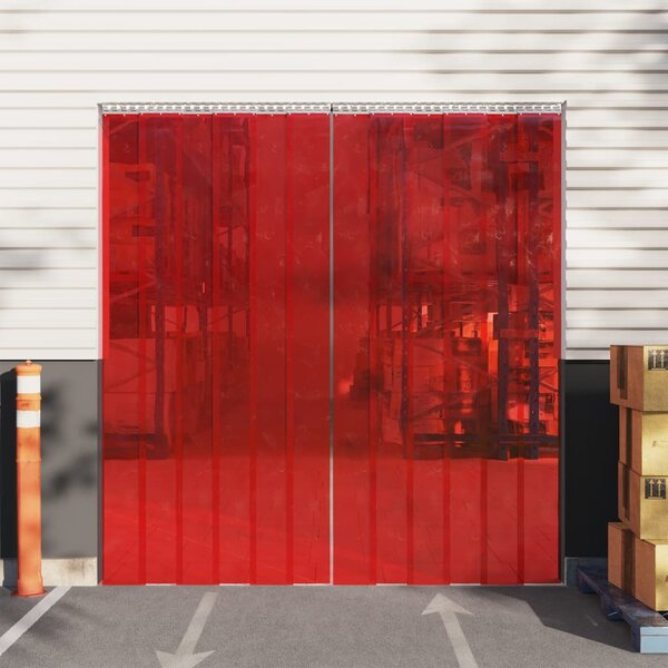 Door Curtain Red 200 mmx1.6 mm 10 m PVC