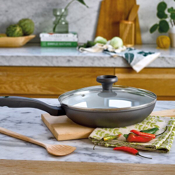 Prestige Earth Pan 28cm Non-Stick Frying Pan with Lid Grey