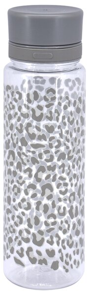 Leopard Print 650ml Water Bottle Clear and Grey