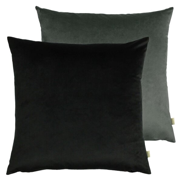 Evans Lichfield Opulent Velvet 2 Pack Cushions Grey/Black
