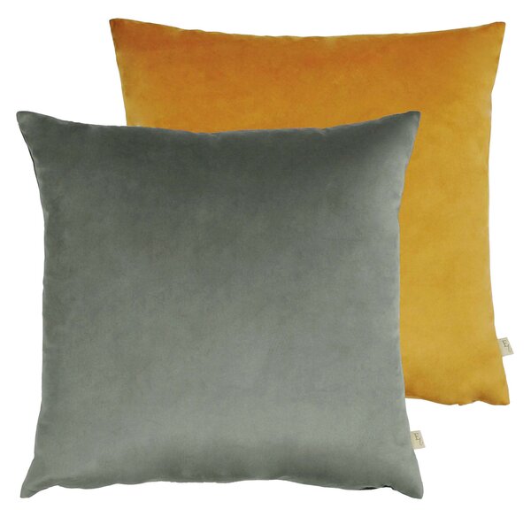 Opulent Velvet 2 Pack Cushions Yellow/Grey