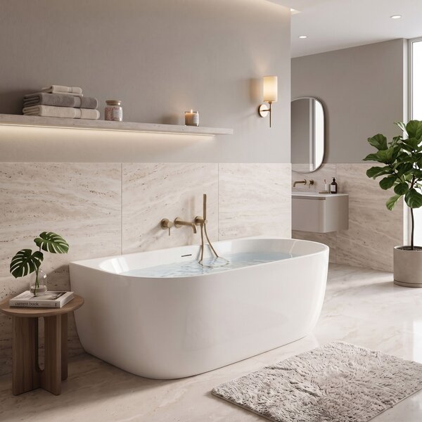 Wall acrylic bath Rea Eris 160cm