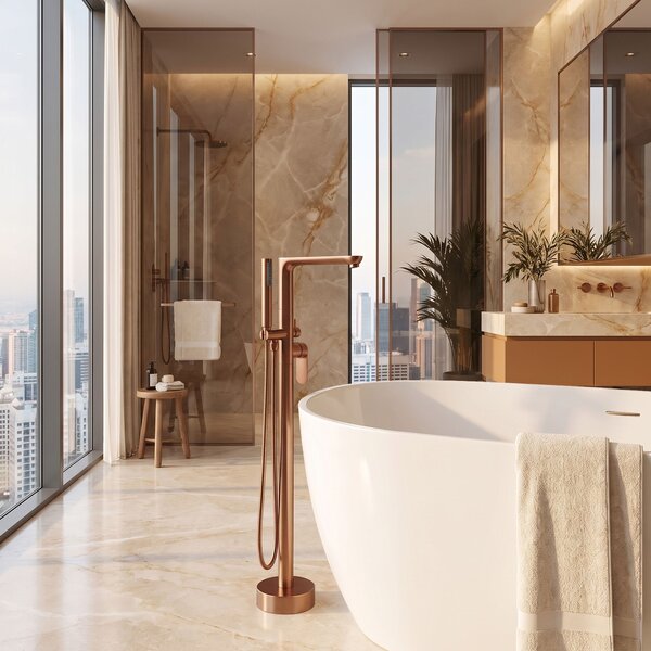 Free-standing faucet Rea Logan Brush Copper