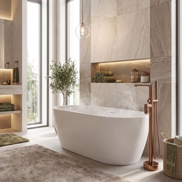 Free-standing faucet Rea Logan Brush Copper