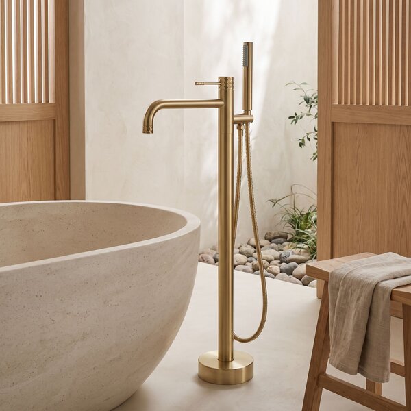 Free-standing faucet Rea Lungo Diamond Brush Gold