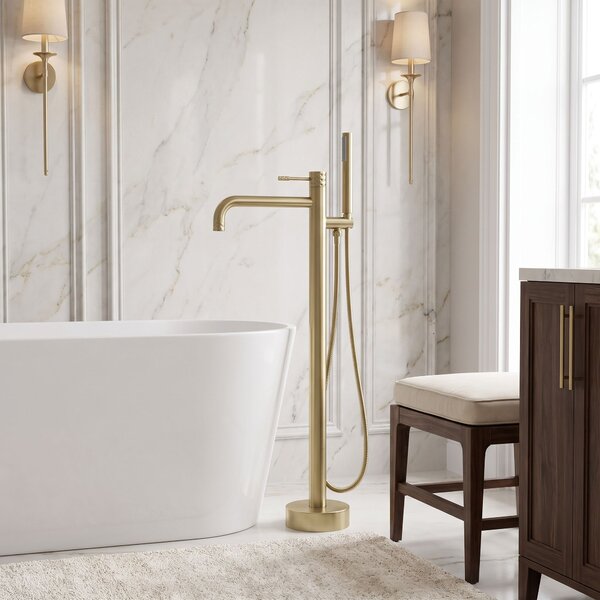 Free-standing faucet Rea Lungo Diamond Brush Gold
