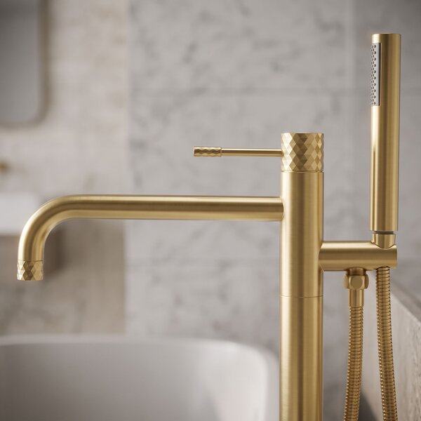 Free-standing faucet Rea Lungo Diamond Brush Gold