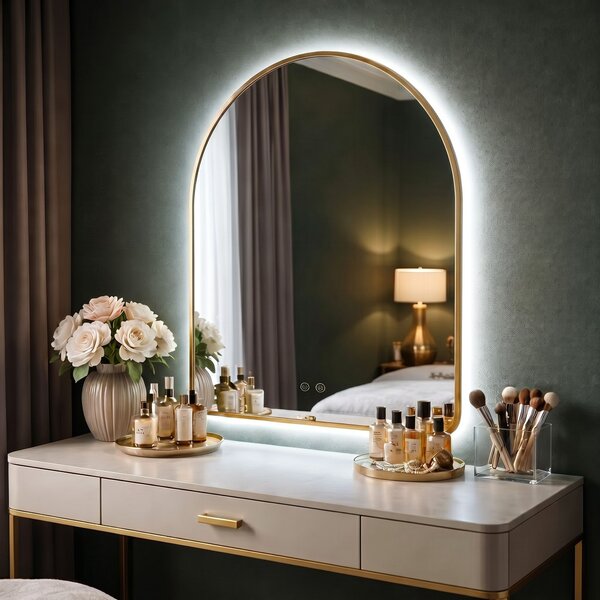Mirror LED 80x60cm CAMLOT Brush Gold
