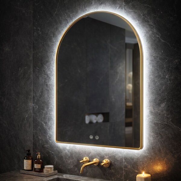 Mirror LED 80x60cm CAMLOT Brush Gold