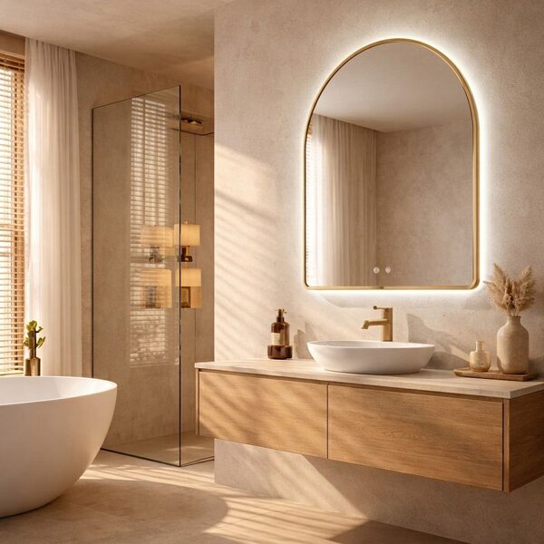 Mirror LED 80x60cm CAMLOT Brush Gold