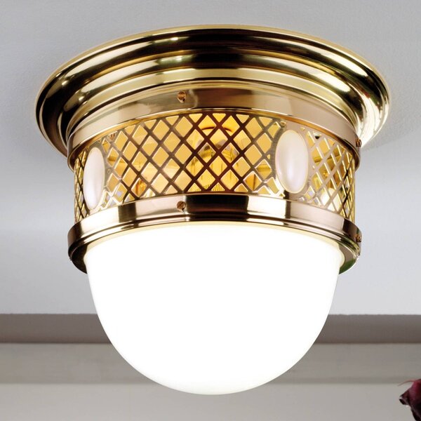 Old Vienna ceiling light, Ø 30 cm, brass