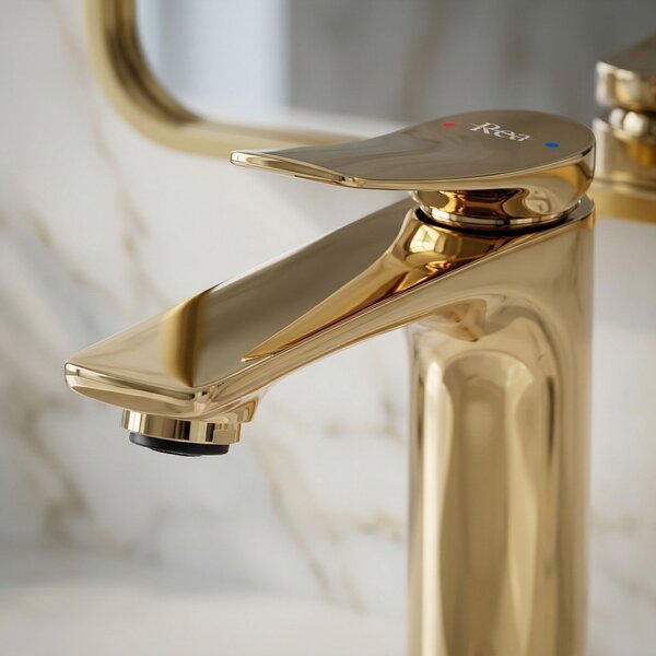 Bathroom faucet PREMIUM Rea Vision Gold Low