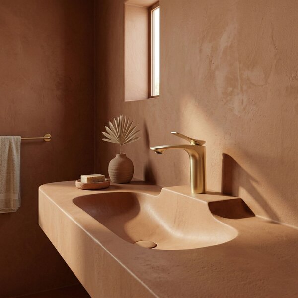 Bathroom faucet PREMIUM Rea Vision Gold Brush Low