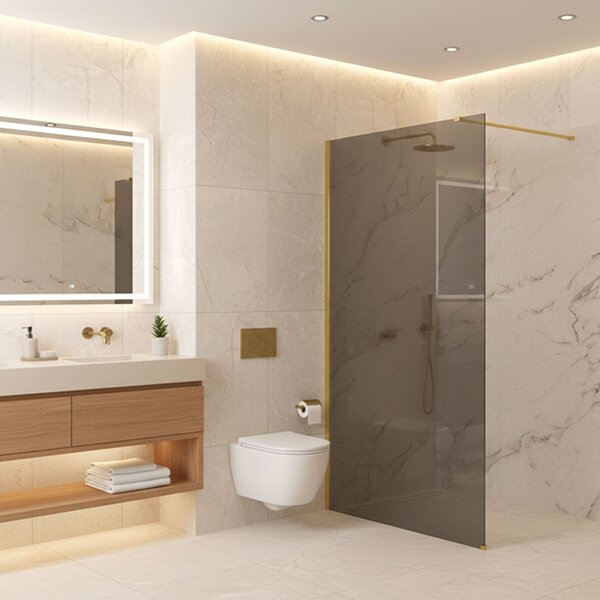 Shower screen Rea Flexi Grey / Gold 120