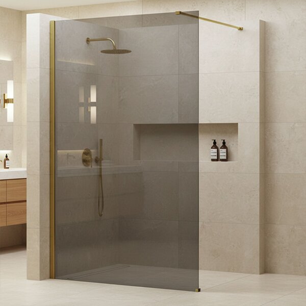 Shower screen Rea Flexi Grey / Gold 120