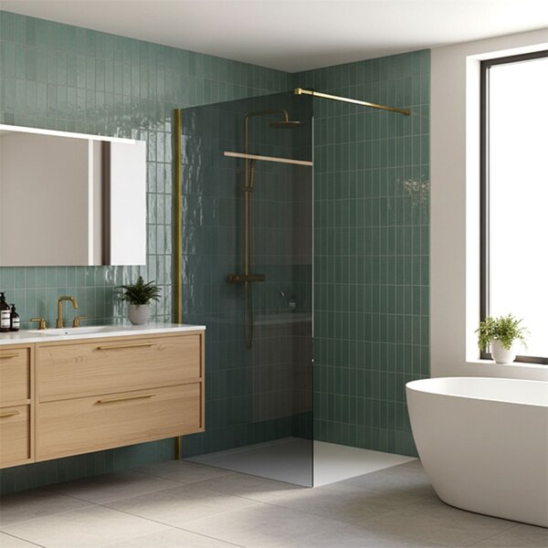 Shower screen Rea Flexi Grey / Gold 120